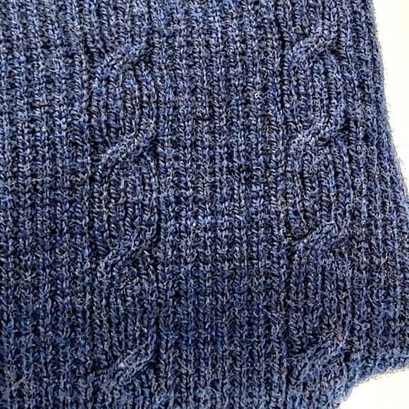Banana Republic Navy Blue Cable Knit Pullover Sweater Size L - Picture 6 of 10